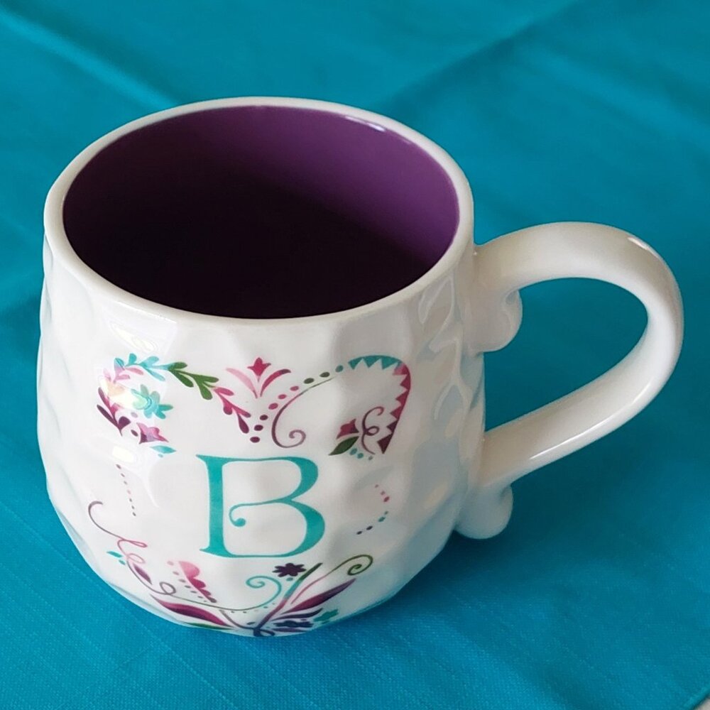 Mango Moon Dimpled Ceramic Monogram "B" Coffee Mug